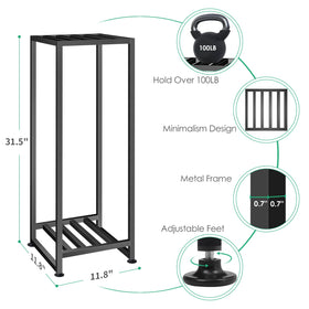Luborn 2-tier shelf close-up reveals 0.7-inch tubing