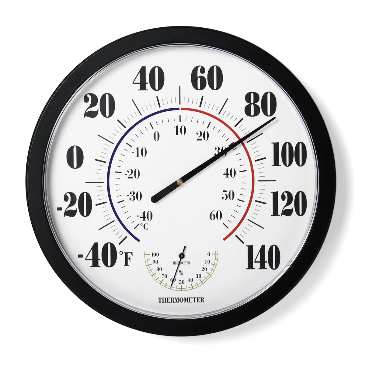 LUBYBG 10-inch thermometer on wall with large numbers for easy reading