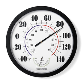 LUBYBG 10-inch thermometer on wall with large numbers for easy reading