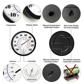 LUBYBG outdoor battery-free thermometer for maintenance-free climate tracking