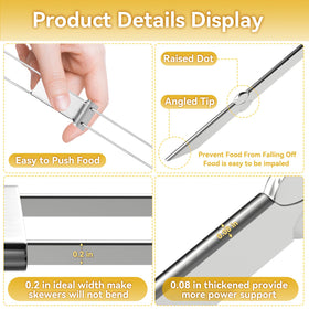 Lucalda flat dual-blades prevent spinning for even cooking.