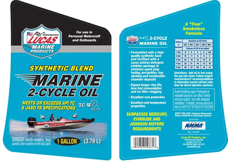 Lucas Oil 10861 being added to a water-cooled outboard, reducing deposits and fouling