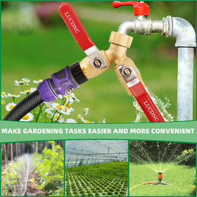 Lucdnc Two-port design lets multiple hoses run simultaneously for efficient watering.