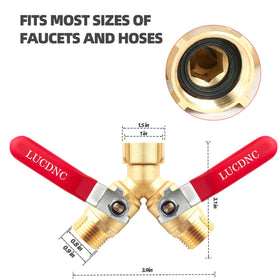 Lucdnc Brass Y valve with stainless steel lever provides precise shut-off.