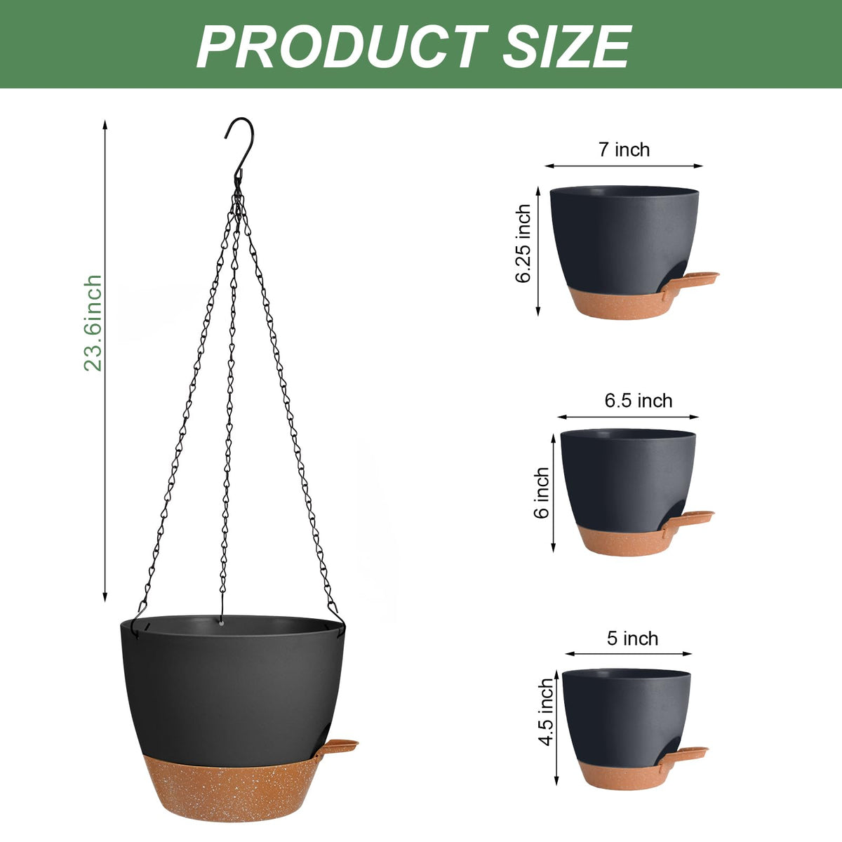 Lucieblessdesign 5-inch hanging planter perfect for trailing herbs and succulents.