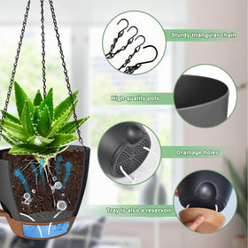 Lucieblessdesign 6.5-inch hanging planter ideal for compact plants and balcony setups.