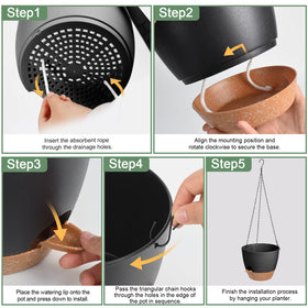 Lucieblessdesign removable water reservoir tray close-up highlighting self-watering capability.