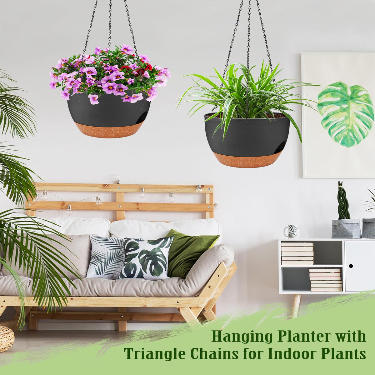 Lucieblessdesign ivy and ferns compatible hanging planter, ideal for varied plant types.