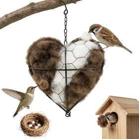 Lucift alpaca fiber nest heart on a branch provides cozy shelter.