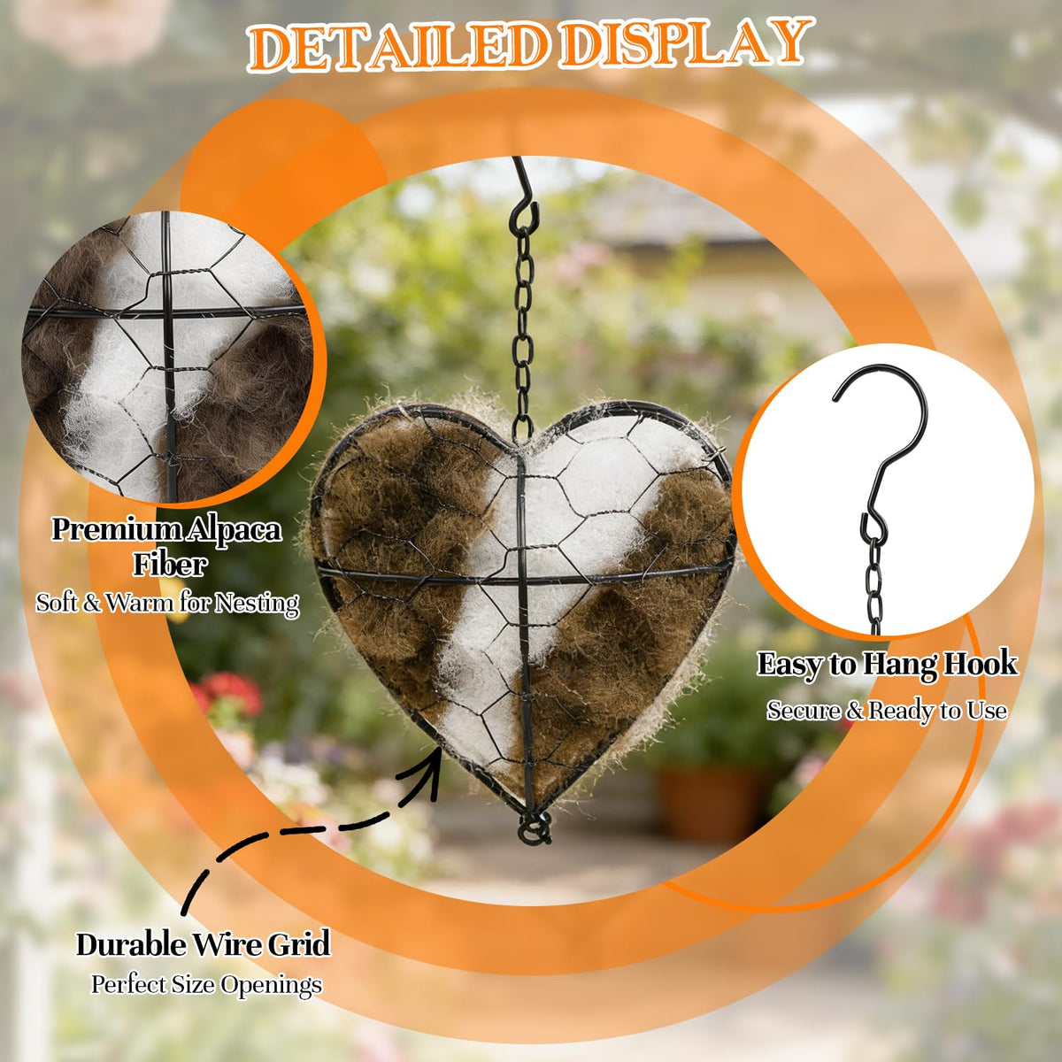 Lucift refillable heart interior with natural fiber bundles.