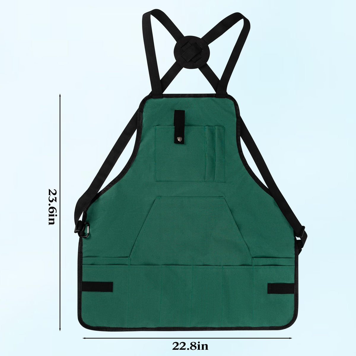 LUCKIPLUS cross back straps provide balanced support for comfortable gardening