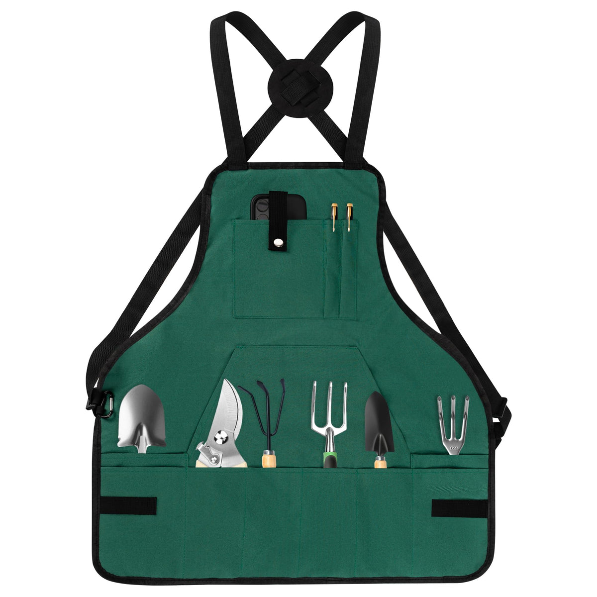 LUCKIPLUS gardening apron with pockets keeps tools organized while you work