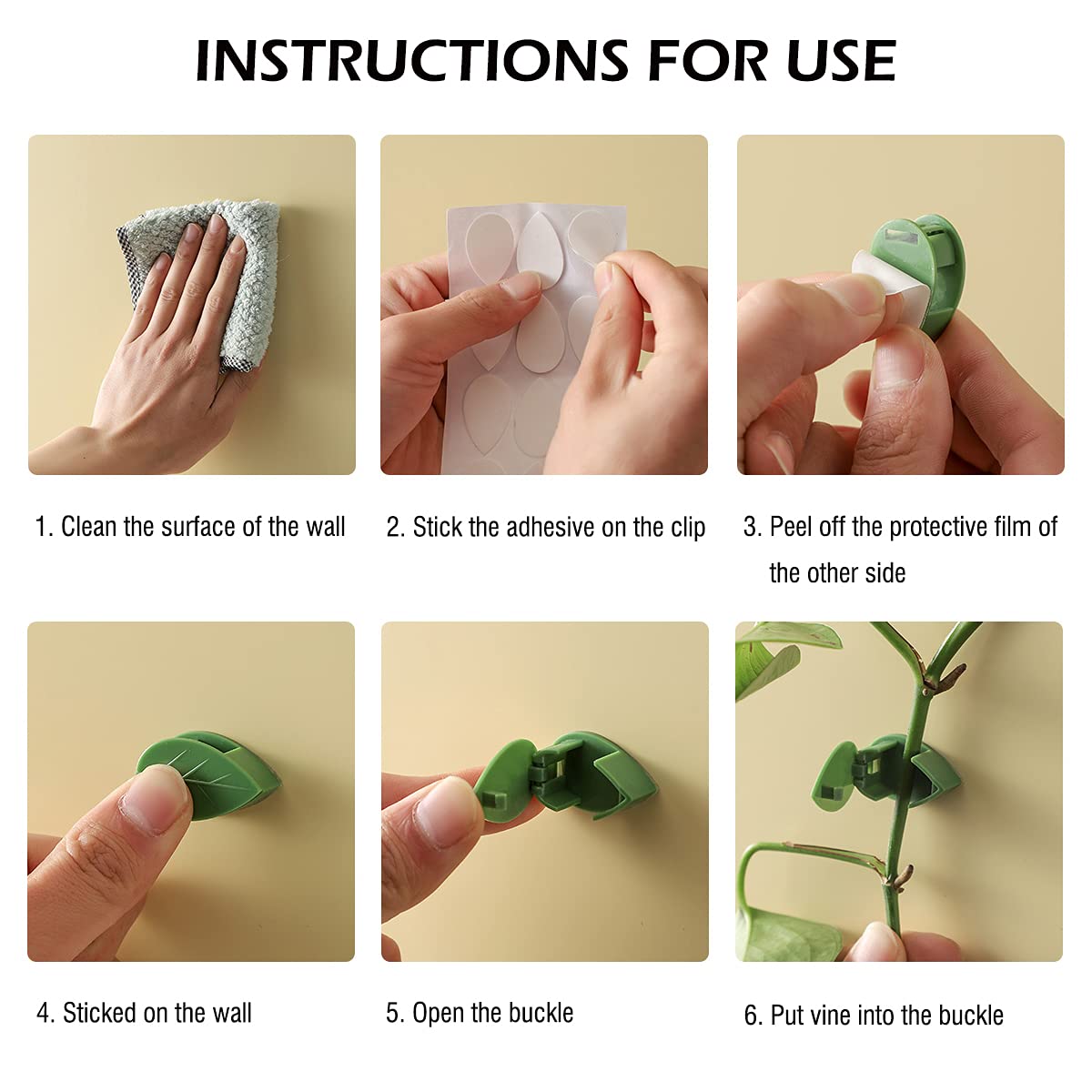 LUCKJUJU installation-step showing tool-free setup on smooth surfaces.