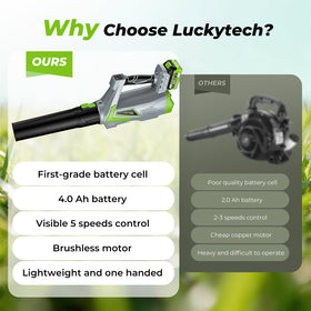 LUCKYTECH leaf blower tube assembly shown for versatile reach
