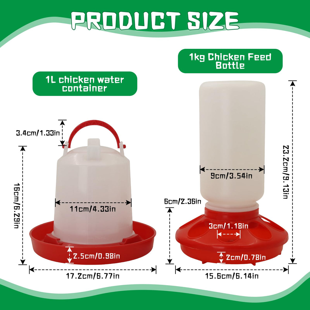Lucky Farm 1L poultry drinker in use feeding multiple chicks efficiently.