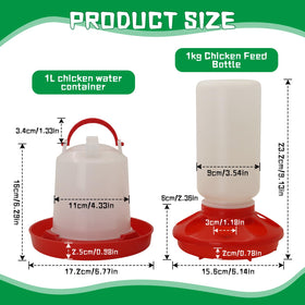 Lucky Farm 1L poultry drinker in use feeding multiple chicks efficiently.