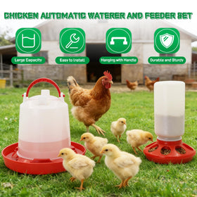Lucky Farm 7-chick capacity feeder ideal for shared feeding.