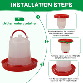 Lucky Farm poultry waterer broad mouth aids simple filling.