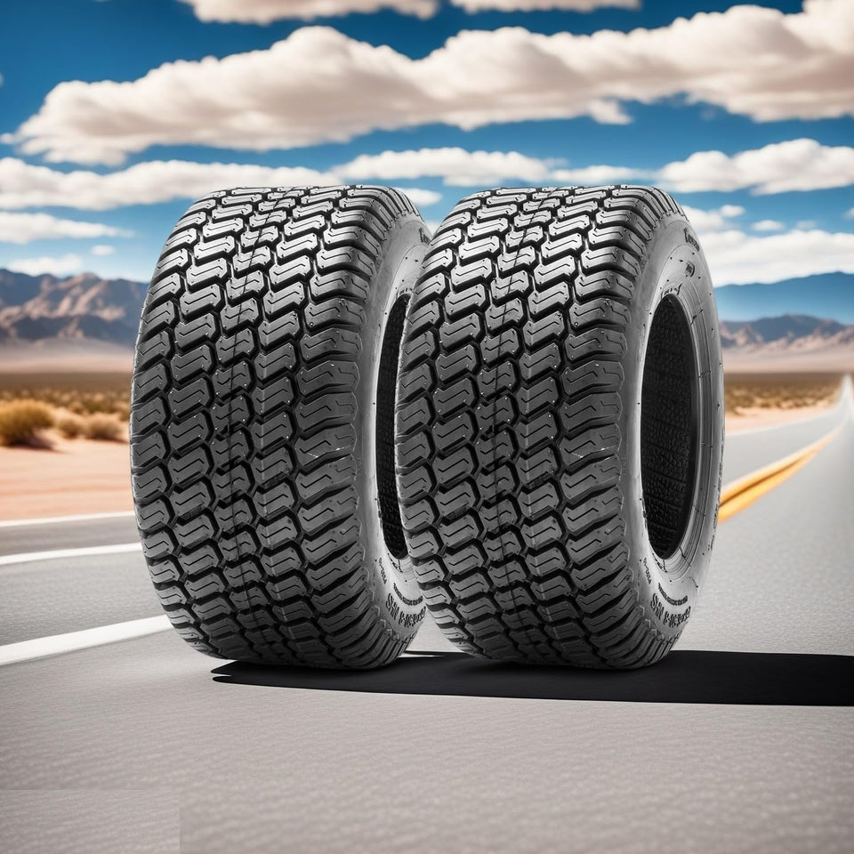 Lucky Seven 16x6.5-8 tire side view with turf traction