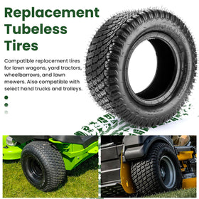 Lucky Seven 16x6.5-8 tread close-up showing turf-safe pattern