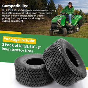 Lucky Seven 18x8.50-8 4-ply durability protects against punctures and wear.