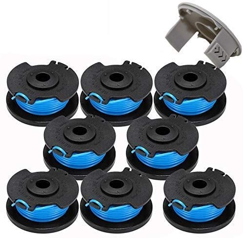 Lucky Seven AC14RL3A spool for Ryobi trimmers with blue line and grey cap for easy replacement