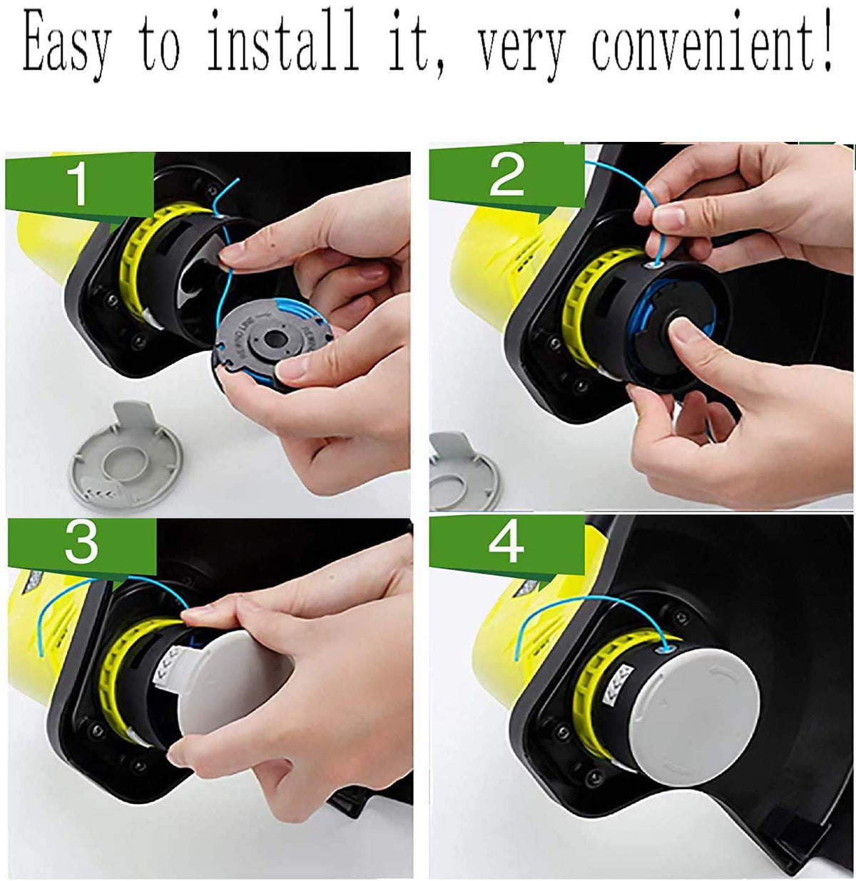 Lucky Seven cordless trimmer spool with cap and line bundle.