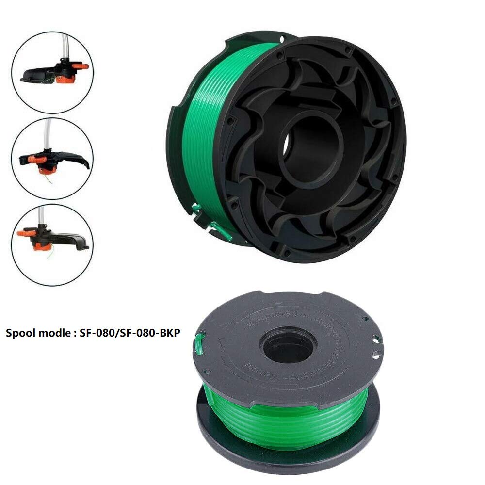 Lucky Seven black spool with visible green line for easy checks.