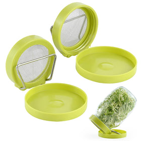 Luckyriren seed sprouter kit with wide-mouth lid and mesh for even airflow
