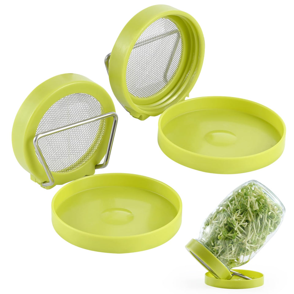 Luckyriren seed sprouter kit with wide-mouth lid and mesh for even airflow