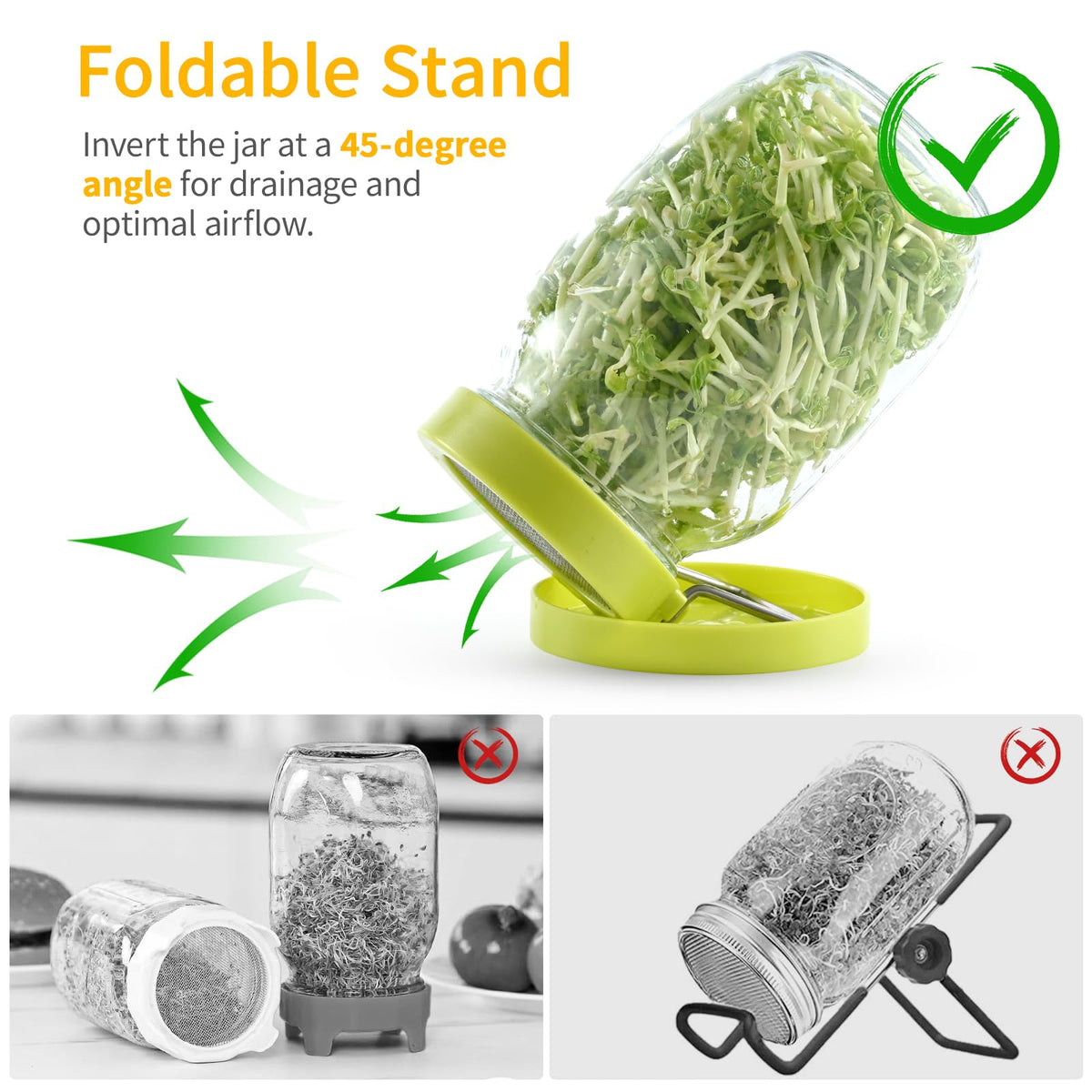 Luckyriren sprouter fits standard wide-mouth jars for flexible use