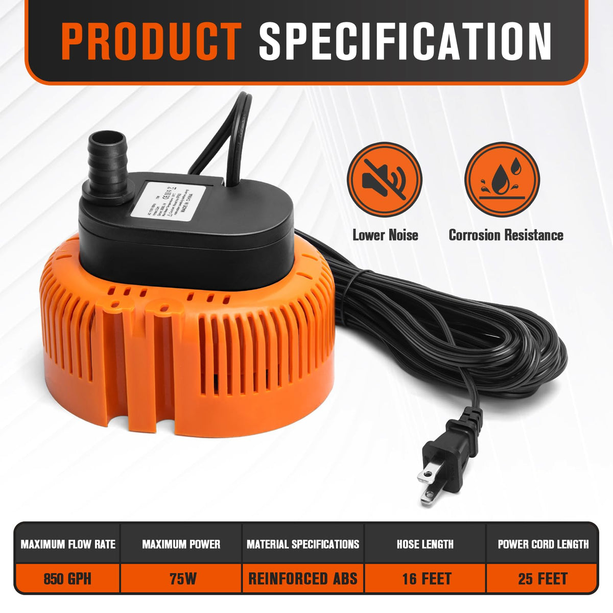 LuckySlycyc above-ground pool drainage pump for easy water removal