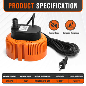 LuckySlycyc above-ground pool drainage pump for easy water removal