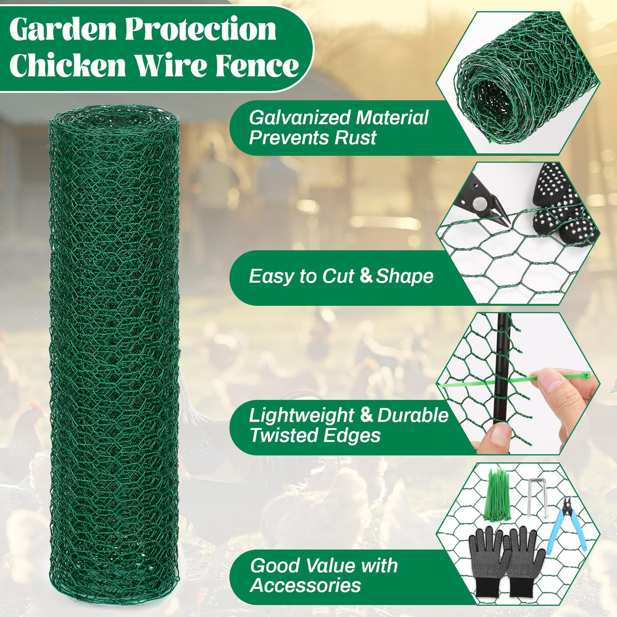 Lucomb 15.7 inch tall animal barrier shields roses and seedlings from pests.