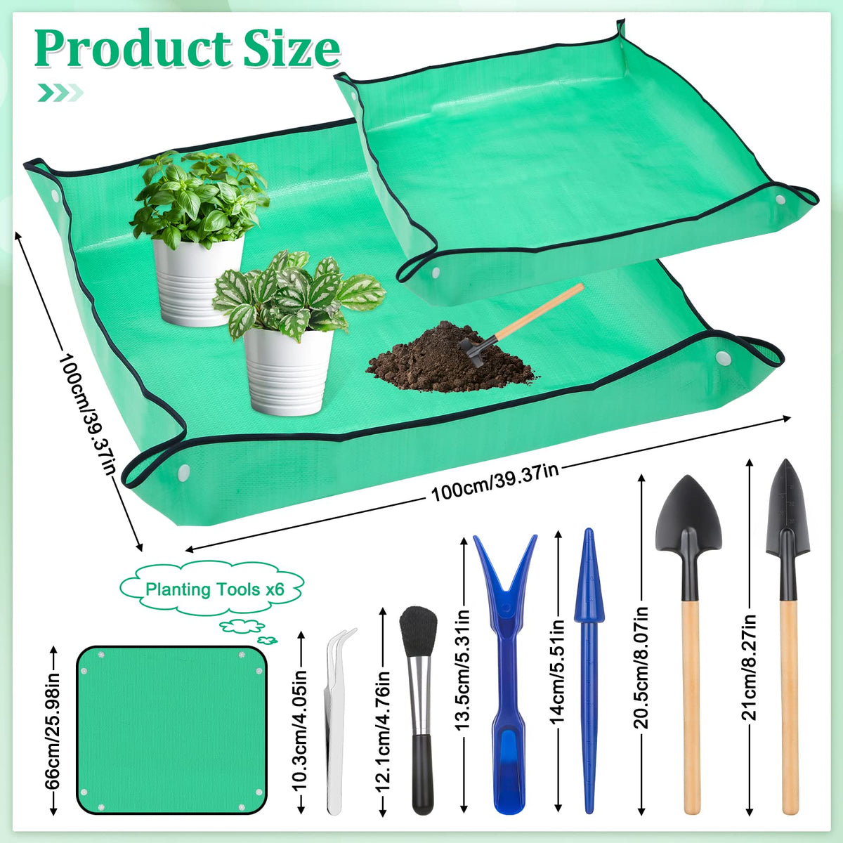 Lucomb mini garden tools set including pushers and spades for precise potting