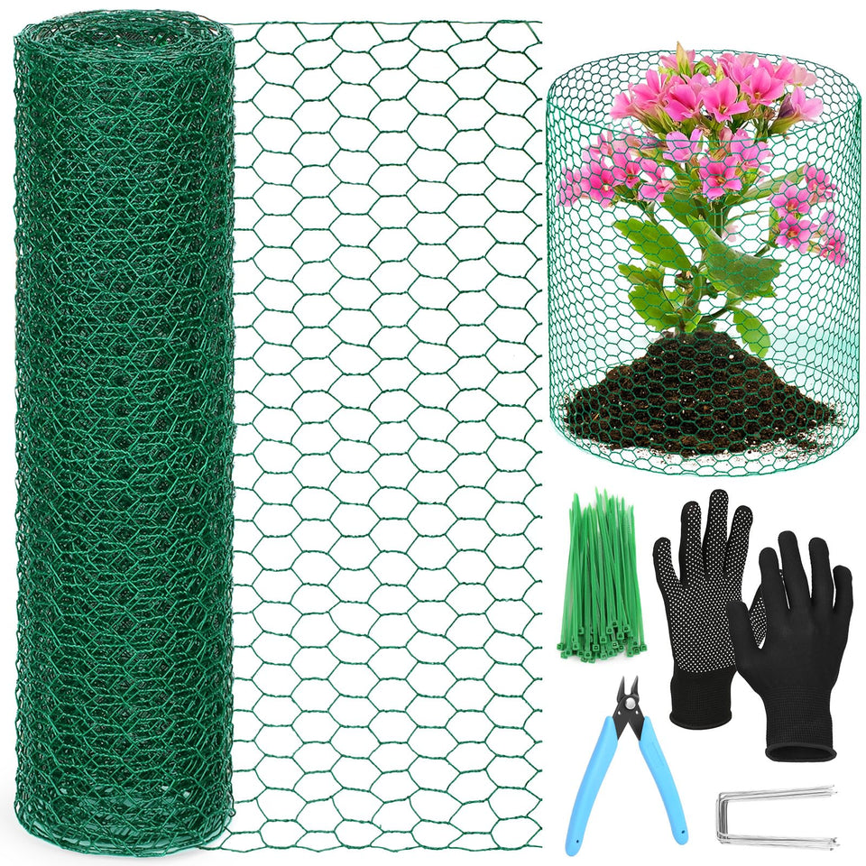 Lucomb plant protectors roll, cut to fit, enables customizable cages for diverse plants.