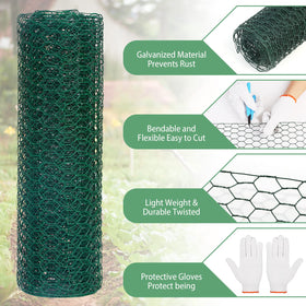 Lucomb roll 1.15ft by 9.84ft green chicken wire for DIY projects