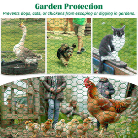 Lucomb rust resistant wire protector guards gardens against rabbits and birds.