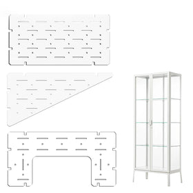 LUVCOSY Milsbo tall greenhouse front view: crystal-clear acrylic shelves for organized displays.