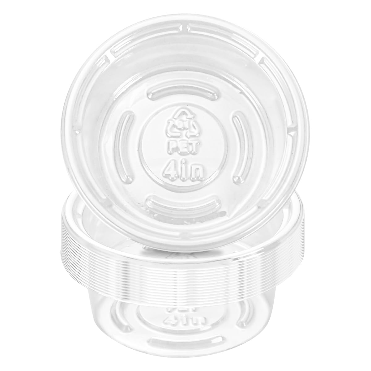 Lucpur plant saucer 4in top view showcases a crystal-clear tray for indoor water control