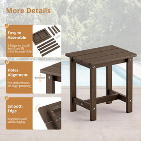 LUE BONA indoor-outdoor table used as plant stand in living space