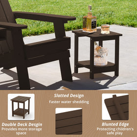 LUE BONA two-tier storage space keeps drinks and accessories handy