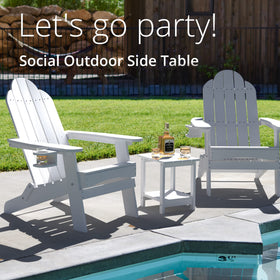 LUE BONA Adirondack side table suits patios and living rooms for extra surface.