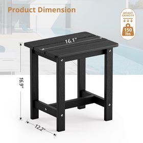 LUE BONA deck-side end table beside pool for beverages and decor