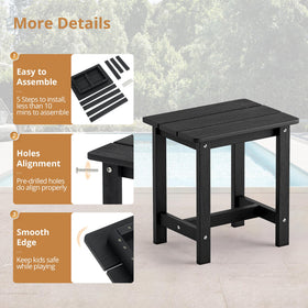 LUE BONA outdoor table showing quick, easy assembly in minutes