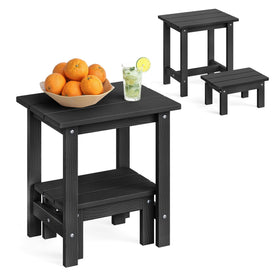 LUE BONA 2-tier outdoor side table saves space on small patios.
