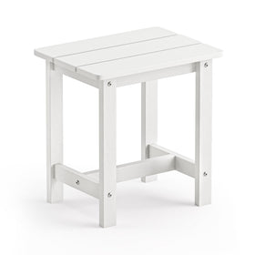 LUE BONA outdoor side table with wood-like finish provides durable weather resistance.