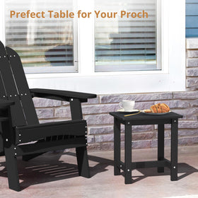 LUE BONA patio end table ready for drinks and snacks outdoors