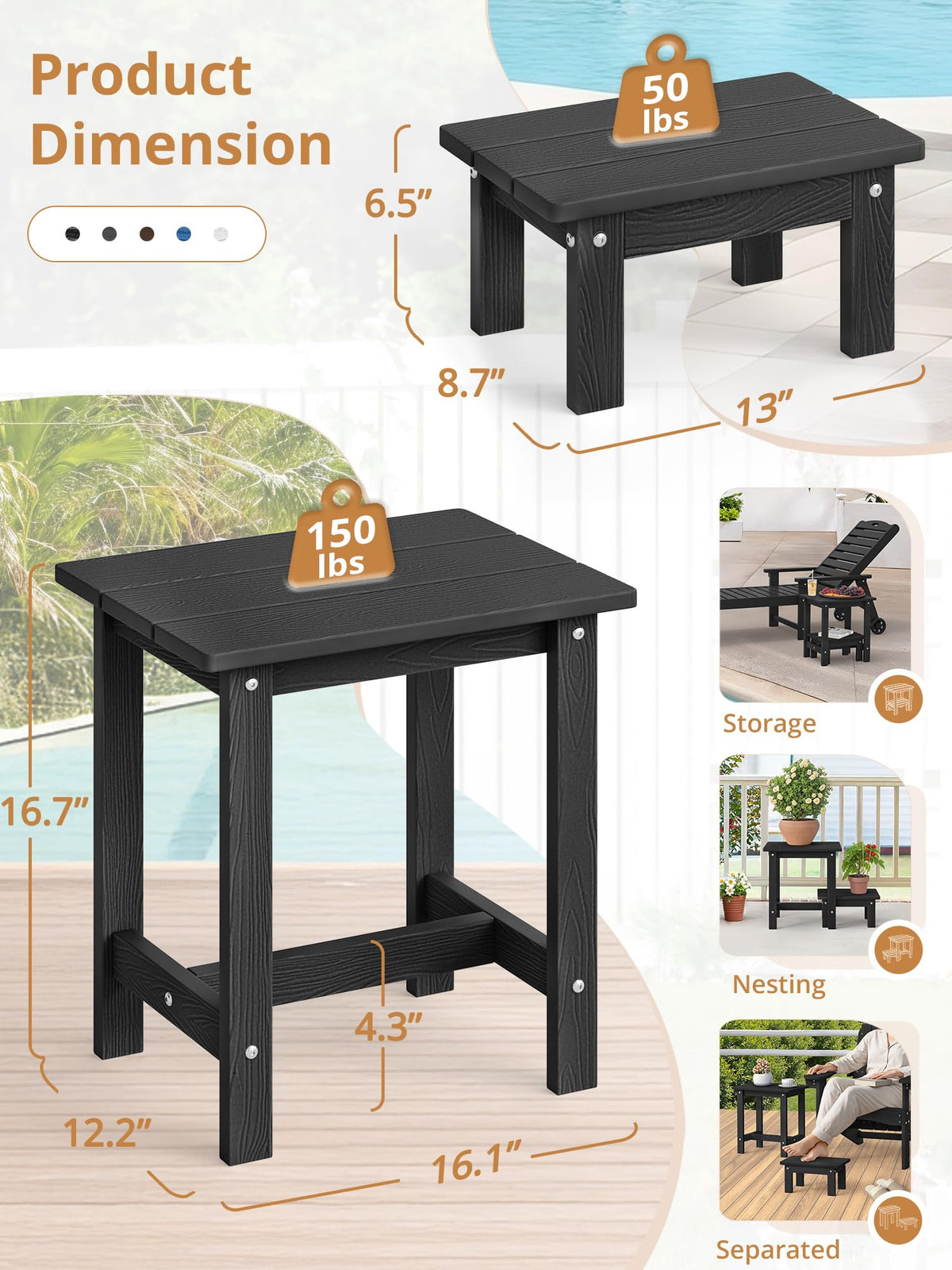 LUE BONA removable footstool beside a chair for extra seating.