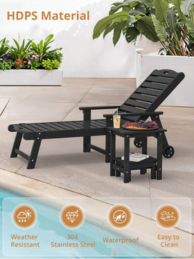 LUE BONA weather-resistant HDPS wood-grain surface withstands sun and rain.